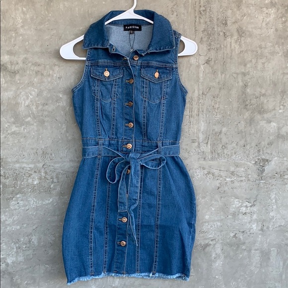 Dresses & Skirts - FREE📦 Collar Button Up Mini Denim Dress